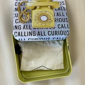 Fossil Empty Watch Tin, "Calling All Curious", Yellow Rotary Phone, Robot, 2018